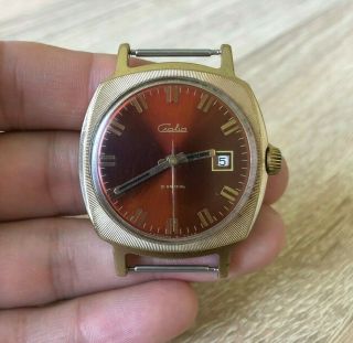 Watch Slava Au10 21 Jewels Vintage Wristwatch Rare Russia Ussr Soviet Sssr