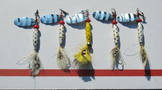 5 Garcia Abu Reflex Fly Rare Sweden Made Weedguard Spinners Trout Bass Lures