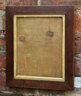 A Good C19th Oak Picture Frame With Gilt Slips.  Sight Size 9 3/4 " X 7 3/4 "