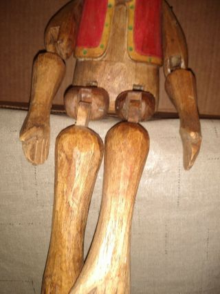 Rare Vintage BELL BOY ORGAN GRINDER MONKEY Wood Hand Carved 3