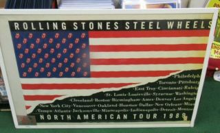 Rolling Stones Poster 1989 Rare Vintage Collectible Oop Your Steel Wheels