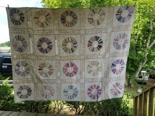Antique Vintage 20 ' s - 30 ' s ? Hand made Quilt 82”x64” 2