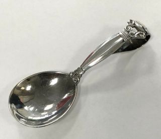 Vintage Georg Jensen Denmark Sterling Silver Baby Spoon Acorn Pattern 2