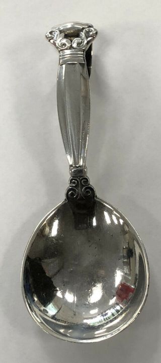 Vintage Georg Jensen Denmark Sterling Silver Baby Spoon Acorn Pattern 3