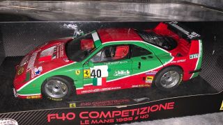 Hot Wheels 1/18 V7427 Ferrari F40 Competizione Le Mans 1995 40 RARE (4143) 2