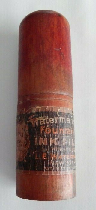 Rare - 1892 Waterman Pen Wooden Ink Bottle Holder - No Bottle