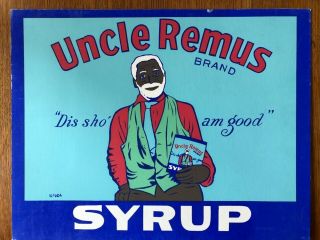 Rare Vintage Uncle Remus Brand Syrup Ad - Teal Background 1924