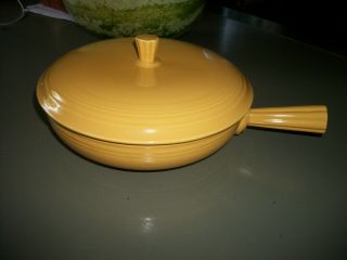 Vintage Fiesta Ware Fiestaware French Casserole Stick Handled Covered Dish Rare