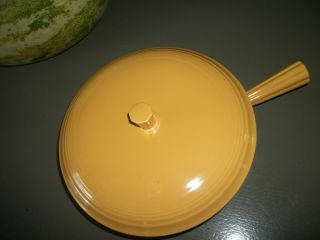 Vintage Fiesta Ware Fiestaware French Casserole Stick Handled Covered Dish Rare 2
