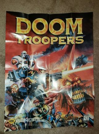 Doom Troopers Sega Genesis Poster Only Rare Mutant Chronicles