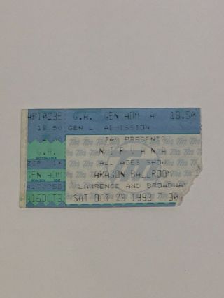 1993 Nirvana Concert Ticket Chicago Aragon Ballroom Rare Vintage
