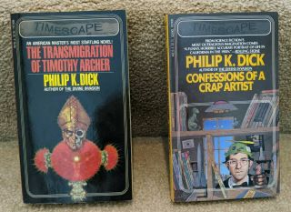 2 Rare P.  K.  Dick Books Confessions Of A Crap Artist & Transmigration Of Timothy