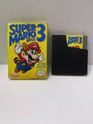 Mario Bros.  3 Nes Nintendo Game W/ Box & Dust Cover - Rare