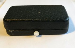 Antique Black Jewelry Box With Mother Of Pearl Button