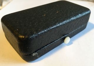 Antique Black Jewelry Box With Mother Of Pearl Button 2