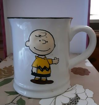 Rare Vintage 3d Charlie Brown Peanuts Coffee Mug Tea Cup