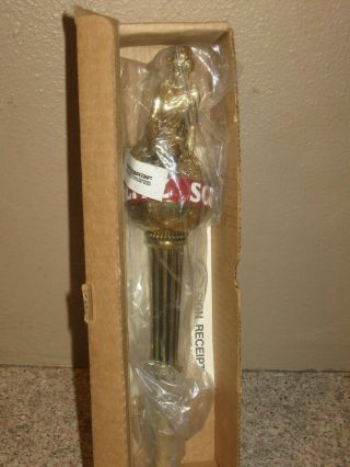 Rare Schlitz Brewing Beer Gold Lady On Globe Tap Handle Vintage 1970s
