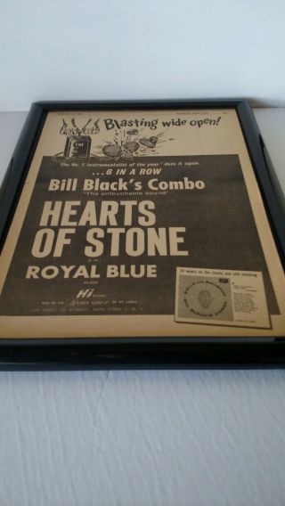 Bill Black Combo.  Hearts Of Stone 1961 Very Rare Promo Poster Ad