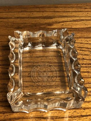 Vintage United States Senate Clear Glass Ashtray 4”x3” Rare