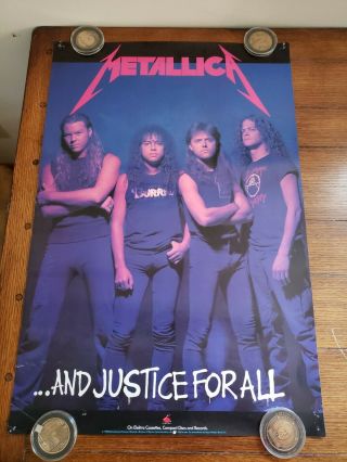 Vintage 1988 Metallica And Justice For All Poster Rare