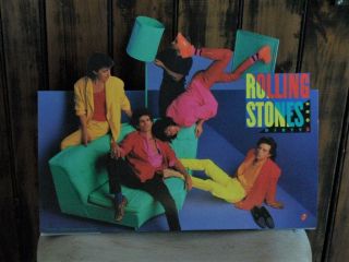 Orig.  /rare 1986 The Rolling Stones Dirty Work Record Store Counter - Sign