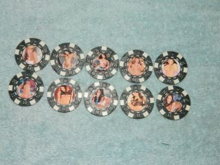 10 Pc Playboy very rare Poker Chips Casino Explicit pictures 3