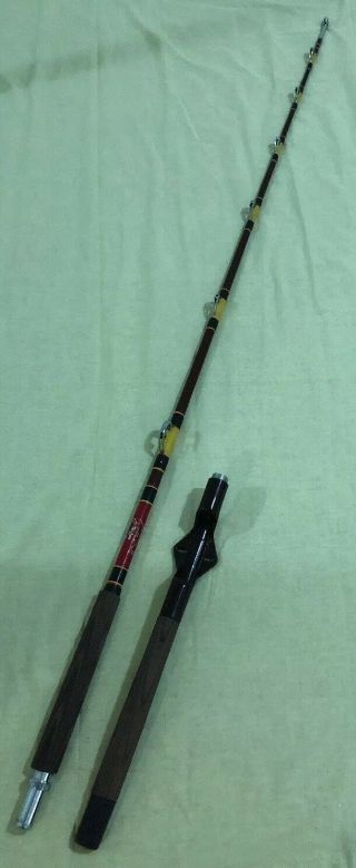 Truline Vbg7 7ft 20 - 130lb Custom Made Wood Grain Hypalon Grip Fishing Rod Rare