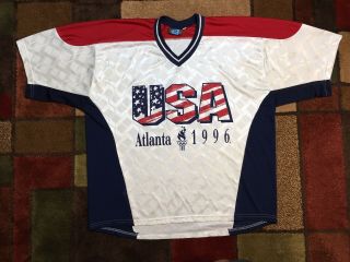 Vtg 1996 Atlanta Olympics Usa Jersey (chris Brown Yard 11 - 6 - 19) Rare 90s