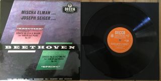 Elman Seiger Beethoven Kreutzer Violin Piano Sonatas 5&9 Rare Decca Uk Lxt 5126