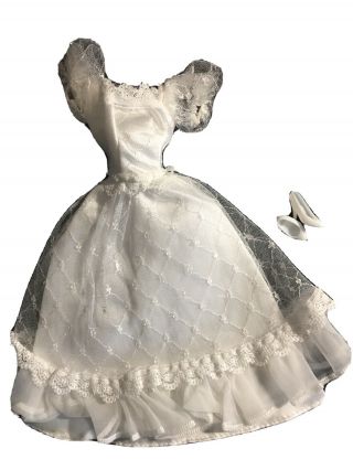 Vintage Barbie Doll Wedding Dress,  Shoes