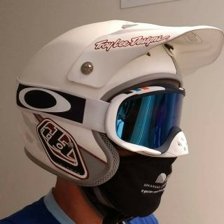 Troy Lee Designs Tld D2 White Gray Open Face Helmet Rare M/l Medium Large