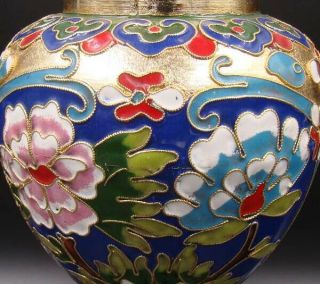 200mm Collectible Handmade Copper Brass Cloisonne Enamel Vase Deco Art 2