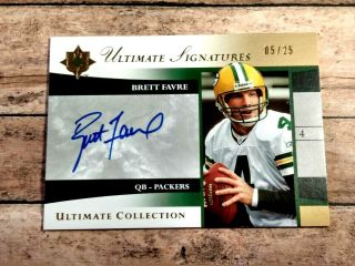 Brett Farve Auto 2006 Upper Deck Autograph Very Rare Only /25 Exist Hall Of Fame