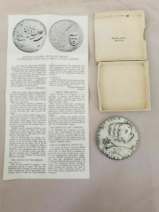 Rare President John F.  Kennedy / Nasa Apollo 11 - 5 Oz.  999 Silver Medal