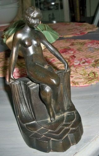 Vintage Art Deco Nude Woman Bookend Single Bookend