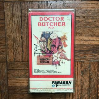 Dr Butcher Md Vhs / Rare Htf Oop / Paragon Video 1984 / Horror / Cult / Zombie