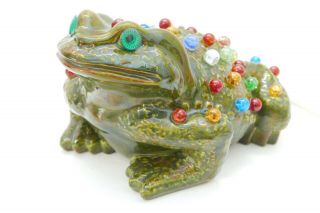 Vintage Arnels Large Ceramic Frog 11 " X 9 " Bullfrog Toad Lamp Light Rare