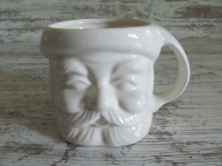 Vintage Japan White 3 - D Santa Claus Face Coffee Cup Christmas Mug 1950s Rare