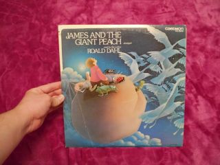 James And The Giant Peach (abridged) Vinyl Record Roald Dahl Rare With Poster