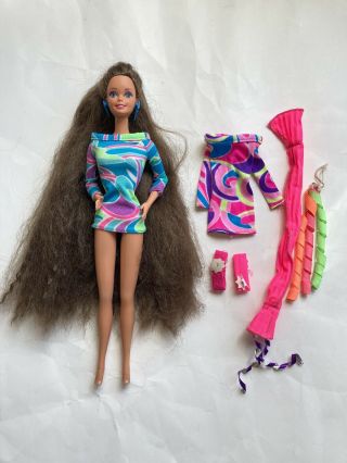 Vintage 1991 Totally Hair Blonde Barbie Doll 1112 Totally Hair Barbie Brunette