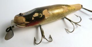 Vintage Creek Chub / AWS Pikie Minnow Wood Fishing Lure,  Tack Glass Eyes 2