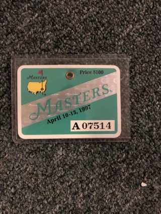 1997 Masters Golf Augusta National Badge Tiger Woods 1st Win Very Rare Angc
