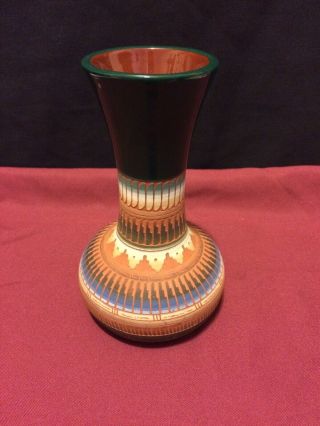 Rare Navajo C Billy Dine Native American Carved Pottery " 7 " Vase Signed