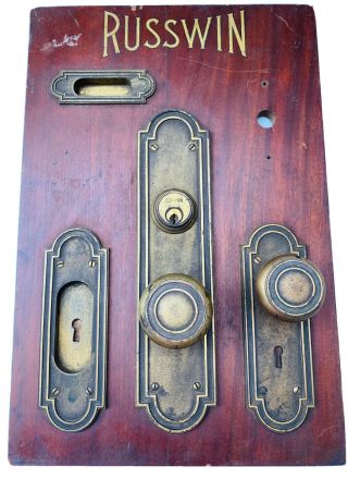 Russwin Brass Doorknob & Lock Antique 1930’s Store Display/ Salesman Sample Rare