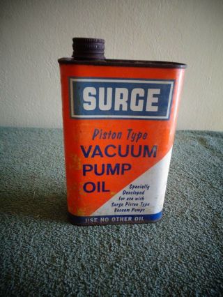 Vtg Surge Piston Type Vacuum Pump Oil Can 32 Oz (empty) Babson Bros Chicago E4