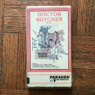 Dr Butcher Md Vhs / Rare Htf Oop / Paragon Video 1985 / Horror / Cult / Zombie