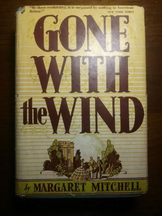 Rare War Gone With The Wind Book First Edition Printing With Dust Jacket Dj 1st