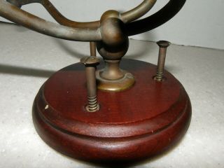 2 MATCHING ANTIQUE Brass Double Wall Hook w/ Wood Mounting Plaque Coat Hat Robe 3