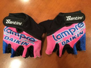 2001 Rare Team Lampre Daikin Fondriest Summer Gloves By Santini M Giro D’italia