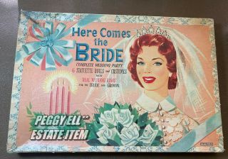 Saalfield " Here Comes The Bride " 6 Wedding Party Paper Dolls Boxed Set 6059